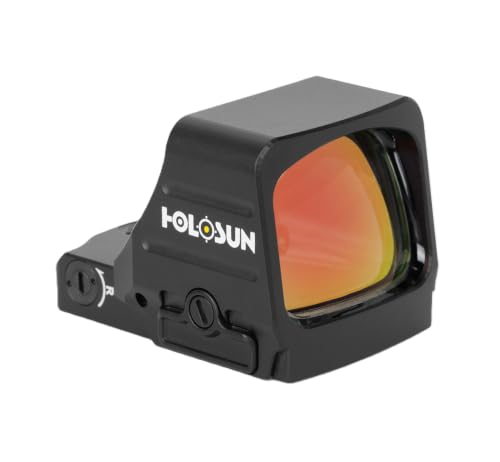 HOLOSUN 407/507COMP Series 6 MOA Dot or CRS 2 MOA Dot & 8/20/32 MOA Circle Reflex Pistol Sight with Large Objective Lens - Durable Shake-Awake Aluminum Handgun Sight (6 MOA Dot, Gold)