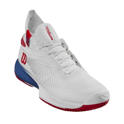 WILSON KAOS Rapide SFT Men's Tennis Shoe Sneaker, White/Déjà vu Blue Red, 11