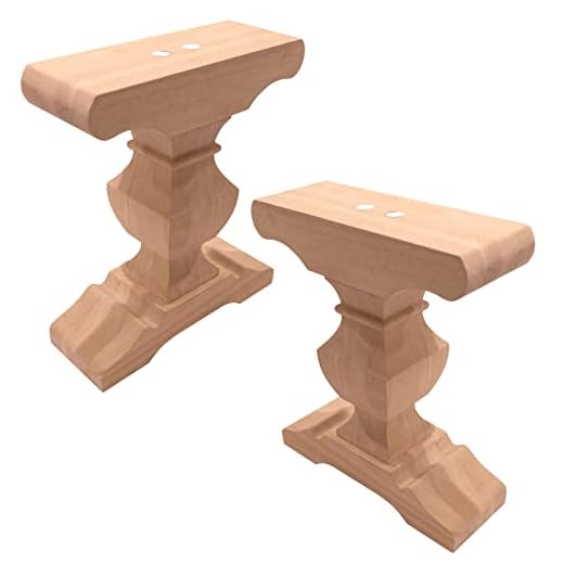 Set of 2 Hardwood Bench Bases