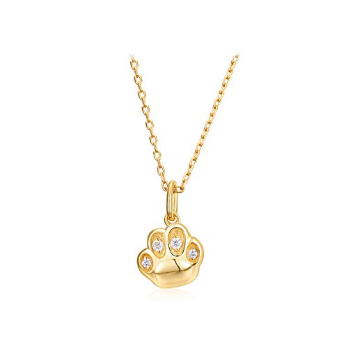 Collier argent 925 chaton pendentif or 9k zircon pour femme