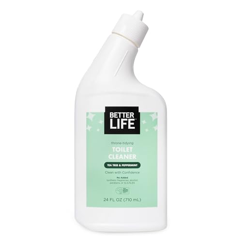 Better Life Toilet Bowl Cleaner - Tea Tree & Peppermint Scent Cleaning Gel - Liquid Bathroom Cleaners for Household - 24oz