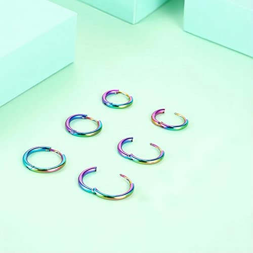 Surgical Stainless Steel Hoop Earrings 8mm/10mm/12mm Small Huggie Hoop Earrings for Women and Men3