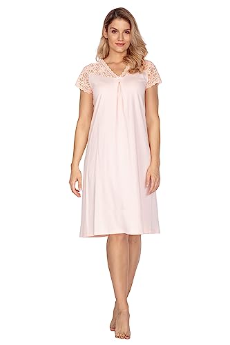 e.Femme® Camisón de Mujer Lena II 859 de algodón y Lenzing® Modal, Salmón Nuevo, 40