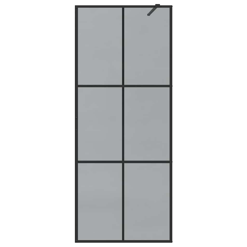 Ścianka prysznicowa Walk-in, czarna, 80 x 195 cm, szkło hartowane, ochrona przed pryskaniem, ścianka prysznicowa z regulowanym profilem i stabilizatorem do prysznica wnękowego i wanny