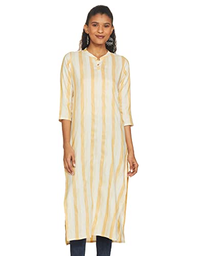 Image of Shiv Textiles Women's Cotton Regular Fit Fashion Kurti (Nikall Yellow M)