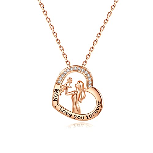 Collier en or 14 carats maman je t'aime : le cadeau gravé de diamants parfait pour elle