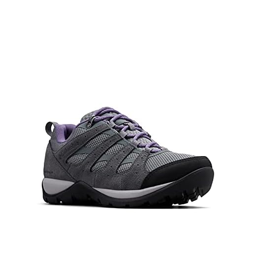 Columbia Women's Redmond V2 Waterproof Hiking Shoe, Ti Grey Steel/Plum Purple, 9 Regular US