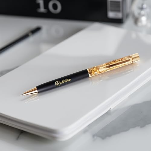 Image of MANAMA Premium Customize Ballpoint Name Pen | Blue Ink (Gold Flake) Personalized Gifts For Men And Women | Ideal For Wedding, Anniversary, Corporate Gifting, Velentine, Birthday Office Employe
