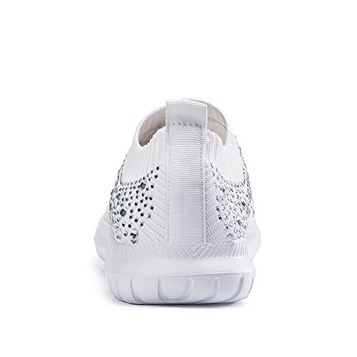 Image of GOSPT Women's Mesh Sport Shoes Rhinestone Glitter Slip On Ballroom Jazz Latin Dance Sock Sneakers