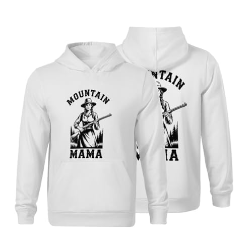 Kids Vintage Mountain Mama Boys Girls Lightweight Kangaroo Pocket Fleece Hoodies
