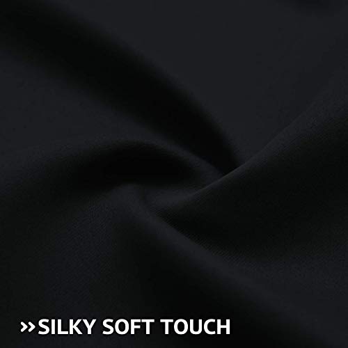 Image of COSVIYA Grommet Blackout Room Darkening Black Curtains 72 inch Length | Thick Polyester Light Blocking Insulated Thermal Window Curtain Drapes for Bedroom /Living Room,52x72 inches,2 Panels