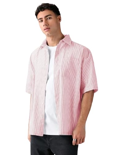 Image of Lymio Men Shirt || Striped Shirt for Man || Half Sleeve || 100% Cotton (Packs Also Available) (Oxford-Lining)