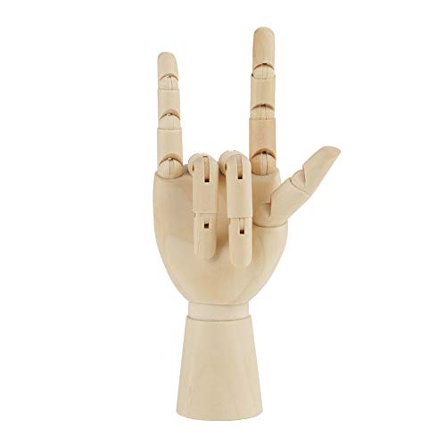 Oumefar Arte de mano de madera modelo de mano de madera maniquí de arte de madera movible a mano mujer de madera modelo de mano para dibujar bocetos pintura(7ins a la derecha) Beautymisc