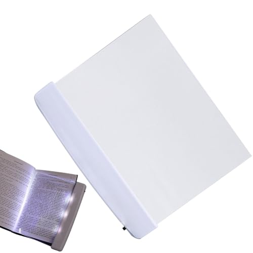 Flat Book Light, Portable Page Illuminator, 8x5 Inches Lamp with LED Panel, ABS Reading Accessories, with Slim Design, Study Tool for Bedroom Living Room Office School Dorm