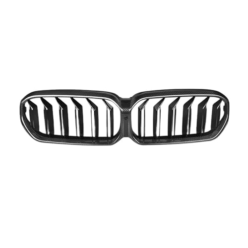 Grille de voiture en fiber carbone à double latte pour pare-chocs avant BMW LCI