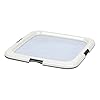IRIS USA Pee Pad Holder for Puppy Pads, Dog Pad Holder, Pee Pad Tray for Training Pads, Holds Pads 22×23 or Larger, White/Gray
