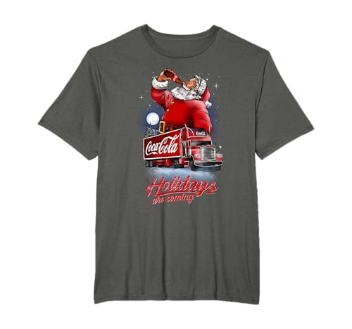 Coca Cola Santa und Truck Holidays Stehen vor der Tür T-Shirt
