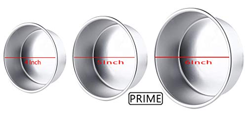 Image of Prime Bakers and Moulders Round Cake Baking Pan Aluminum Tin Mold for Oven (4,5,6 Inch)