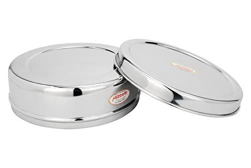 Image of JAGGERY Stainless Steel container Useful as Tiffin or Lunch Pack /Fridge Storage Box /Steel Puri Dabba-Set Of 1pc, (Dia-22cm, H-9cm) Capacity- 1850ml