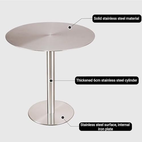 Table de bistrot en acier inoxydable pour café et restaurant moderne