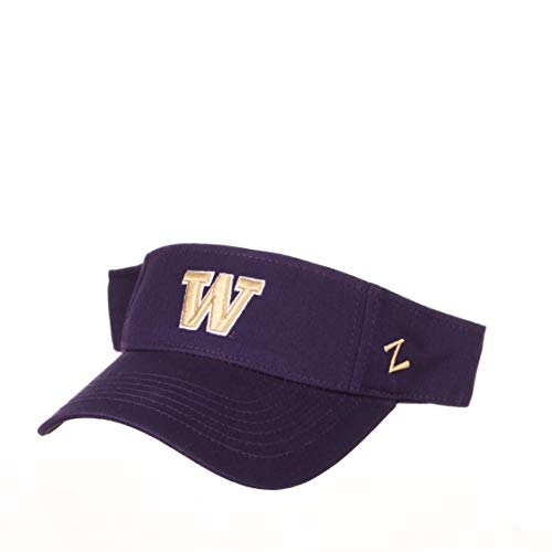 NCAA Washington Huskies Mens Adjustable Visor Drill, Washington Huskies Purple, Adjustable