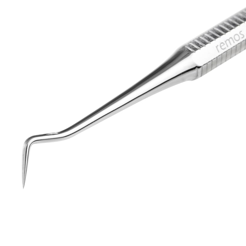 REMOS Zahnstocher Profi Zahnputzwerkzeug mit spitzem und flachem Ende aus rostfreiem Edelstahl - 9 cm
