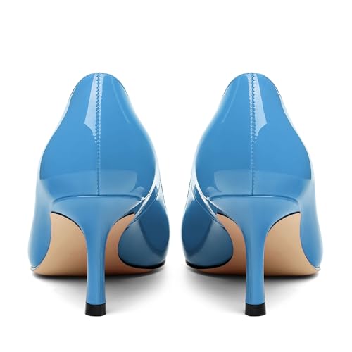 Image of Women Pointed Closed Toe 2.5 Inch Kitten Heel Slip On Pumps