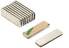 Magnetastico | 20x self-adhesive neodymium magnets N52 rectangle 30x10x1 mm | Strong adhesive magnets with branded adhesive tape | N52 magnets self-adhesive extra high adhesive force