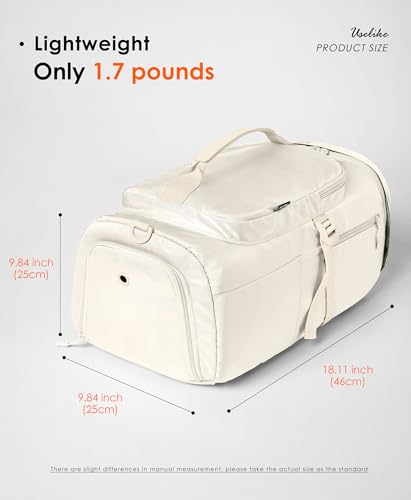 Image of Gym Bag for Women with Shoe Compartment and Wet Pocket Convertible Gym Backpack workout Duffel Bag Multiple Pockets 30L, Cream, 30L
