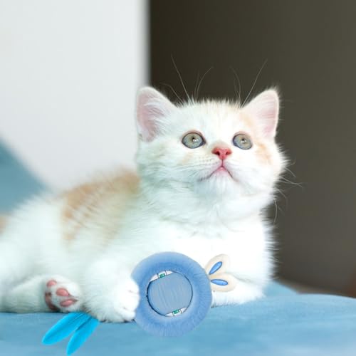 LETTERASHQP Katzenspielzeug Elektrisch Katzenball Elektrisch Elektronisches Interaktives Hundespielzeug Ball Katzenspielzeug Selbstbeschäftigung Smart mit Hasenohren und Schwanz für Katzen Hunde