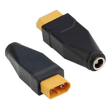 KSK XT60 Male to DC 5.5×2.5mm Female Adapter, 2-Pack | XT60 to DC5525 Connector