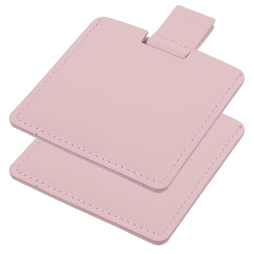 Cabilock Miroir de Maquillage Portable et Pratique avec Housse en Cuir PU Rose en Acier Inoxydable pour Coiffeuse et Voyage, pour Femmes
