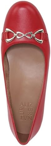Naturalizer Womens Maxwell-Bit Chain Detail Round Toe Slip On Ballet Flats Crimson Red Leather 8.5 M | Image 1