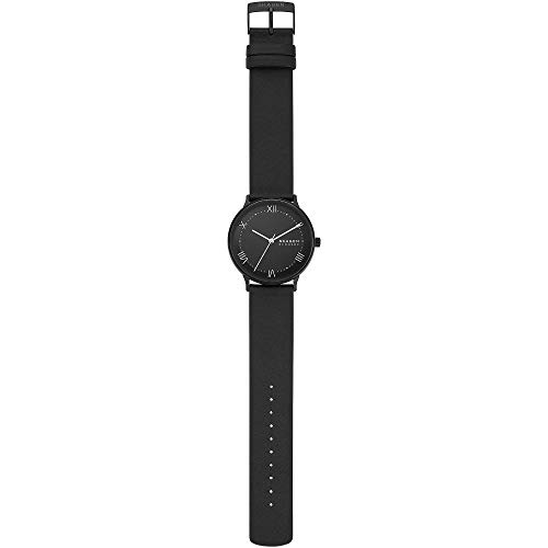 Skagen Nillson reloj para hombre, movimiento de cuarzo con correa de acero o piel, Negro, 40MM