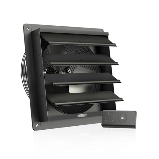 AC Infinity AIRLIFT S12, Shutter Exhaust Fan 12-inch with Speed Controller - Wall Mount Ventilation and Cooling for Sheds, Attics, Workshops