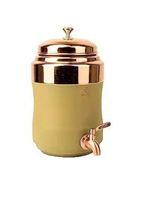 LeCasa - Wagon Copper Water Dispenser 5 Litre with Brass Tap | 100% Pure Copper with ISO Certification | Pear Green