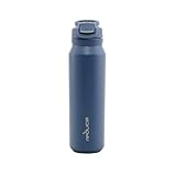 REDUCE 32 oz Hydrate Pro Stainless Steel Insulated Water Bottle - Flip Top Leak-Proof Lid, Dishwasher Safe, BPA-Free, Dual Wall Vacuum, Keeps Drinks Cold for 48 Hrs, Cup Holder Friendly - Mineral Blue