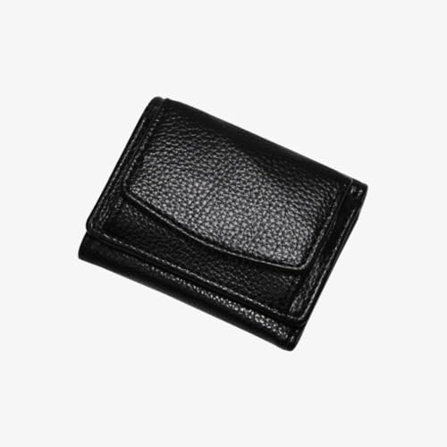 PU Wallet with Cash Slot Short Wallet Card Holder Organizer PU Money Bag for Women(Black)