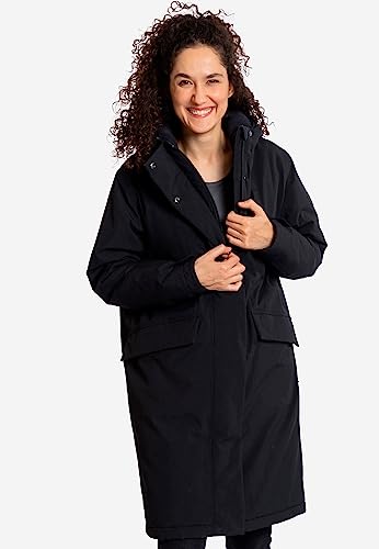 ELKLINE Damen Winterparka Berlin | Oversized Wintermantel halblang | wasserdicht warm | große Taschen 2019067, Größe:42, Farbe:Black
