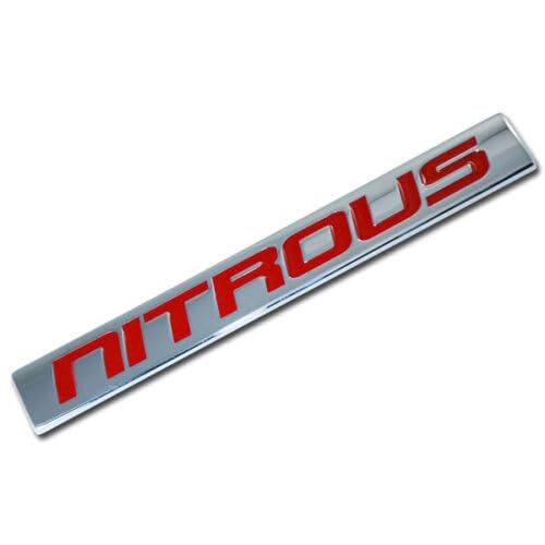 Image of Car Bike 3D Logo Aluminium Alloy Metal /Superior Plastic Emblem Badge Sticker Decal New (Chrome Red Nitrous)