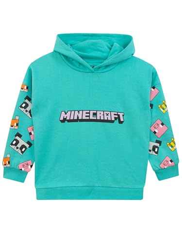Minecraft Sudadera niñas | Sudadera para Chicas Gamers | Sudaderas para niñas Amantes de los Videojuegos | Azul | 6-7 Años
