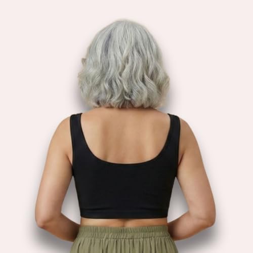 Image of ADIRA | Front Open Bra for Elderly Women | Non Padded & Non Wired | Bra for Elderly Women | Full Coverage with Front Hook | U-Back | Stretchable Cotton Fabric | Pack of 1