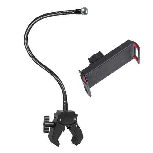 Soportes de montaje con 4 brazos telescópicos, bordes de 35 mm, capacidad de abrazadera para dispositivos móviles de 4.7 a 11 pulgadas, soporte para tabletas de teléfono