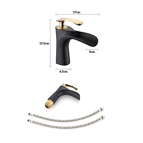 Robinet cascade pour lavabo monotrou avec mitigeur eau chaude froide - 4