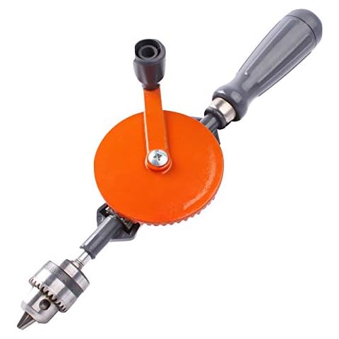 KATSU Handbohrmaschine, 10mm 3/8 Zoll Kapazität Präzisionsfutter Doppelritzel Manuelle Bohrmaschine zum Stanzen von Holz Kunststoff Acryl Leiterplatten 313014 Cover