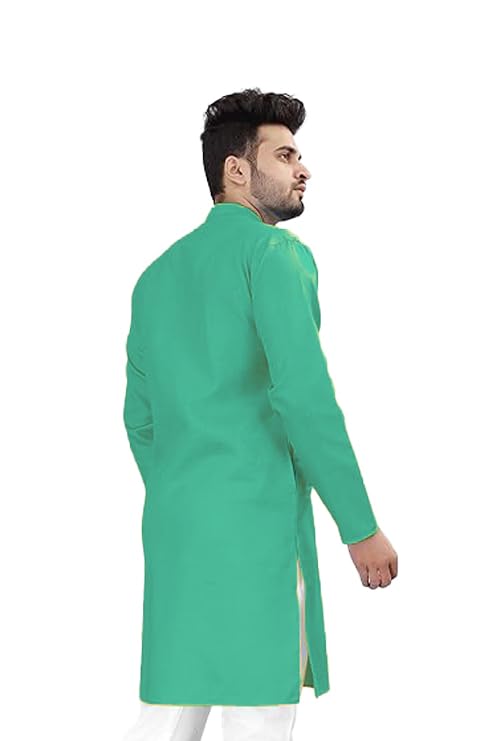 Image of Flossy Men's Cotton Blend Plain Solid Kurta for Men