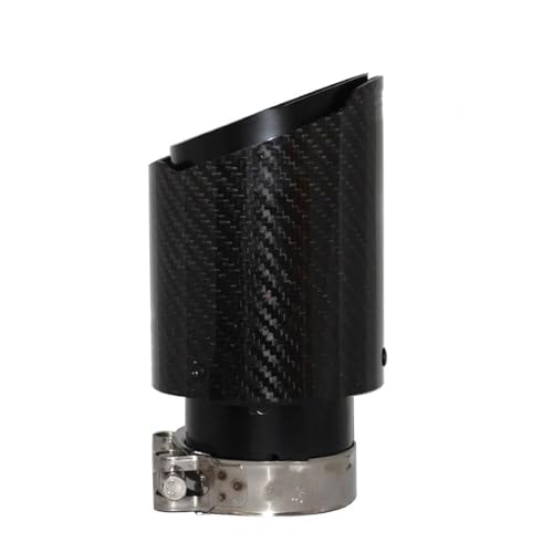 Buse droite échappement en acier inoxydable et véritable aspect carbone brillant noir