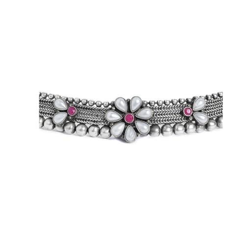 Image of Rubans Choker Necklace Oxidised Style Trendy Jewellery Gift for Women & Girls