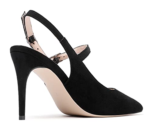 SAMMITOP Women's Pointed Toe Mary Jane Pumps Slingback High Heel Dress Shoes3