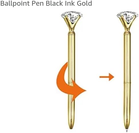 Miniatura 9 de Bolígrafos de diamante 6) con soporte para bolígrafos de cristal de diamante para rellenos de jarrón de escritorio incluidos para guardar bolígrafos